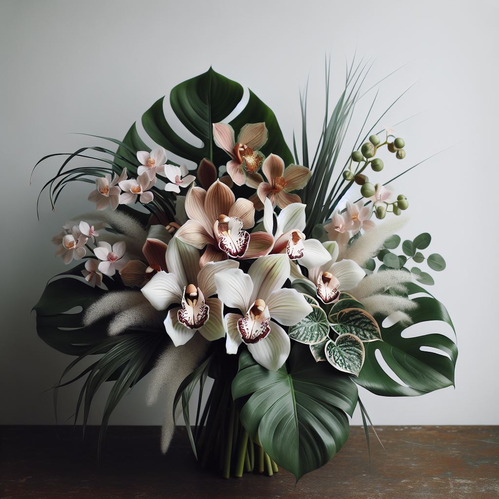 букет цветов из орхидей